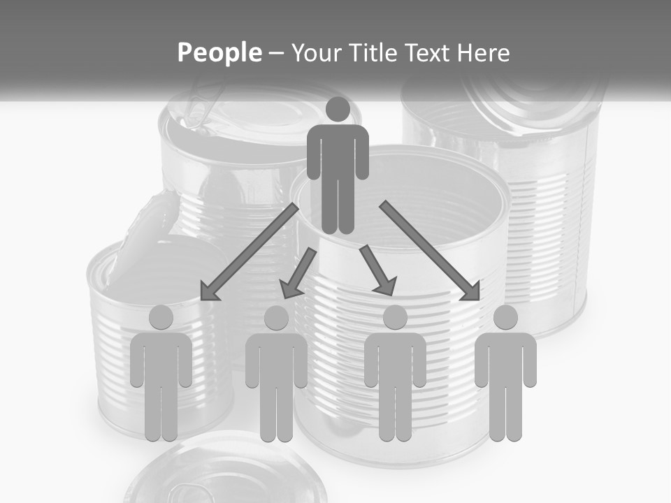 A Group Of Tin Cans On A White Background PowerPoint Template