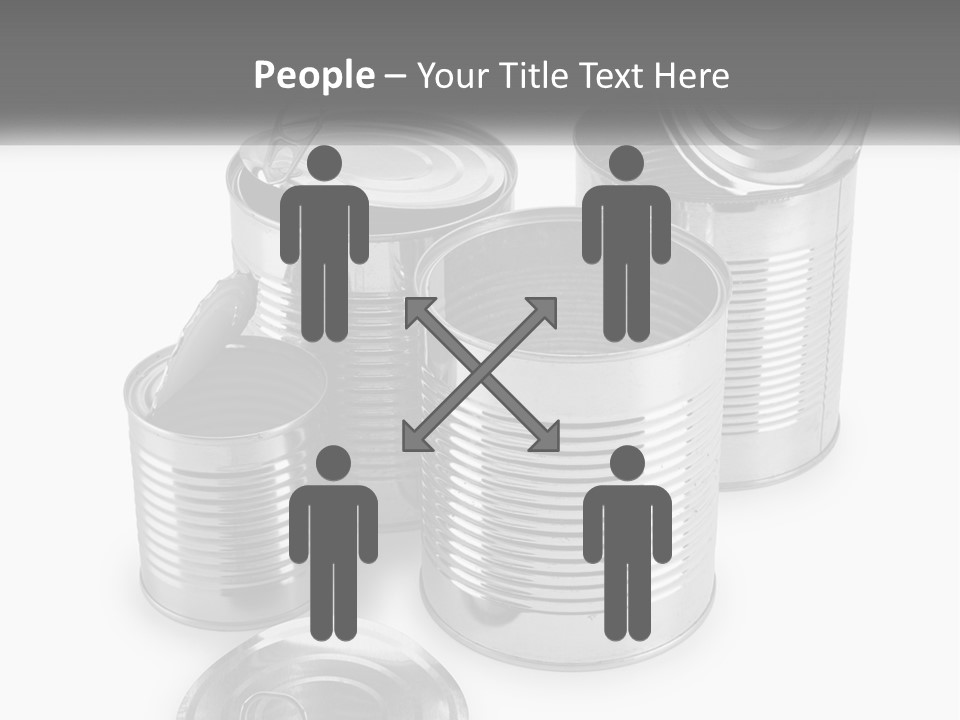 A Group Of Tin Cans On A White Background PowerPoint Template