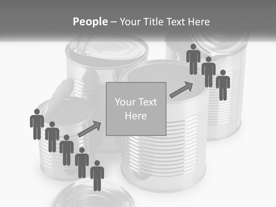 A Group Of Tin Cans On A White Background PowerPoint Template