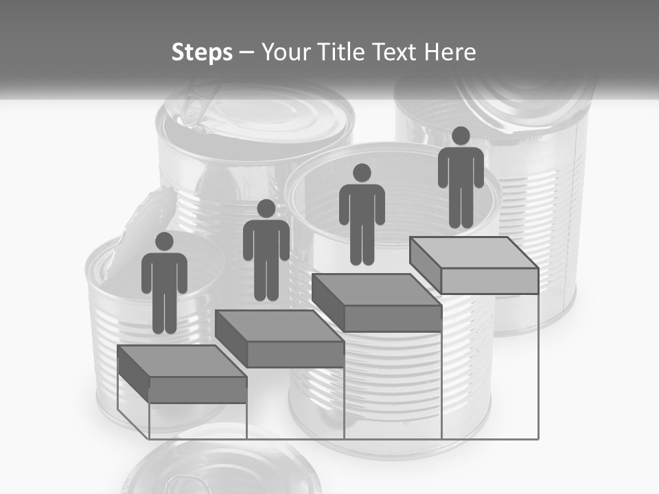 A Group Of Tin Cans On A White Background PowerPoint Template