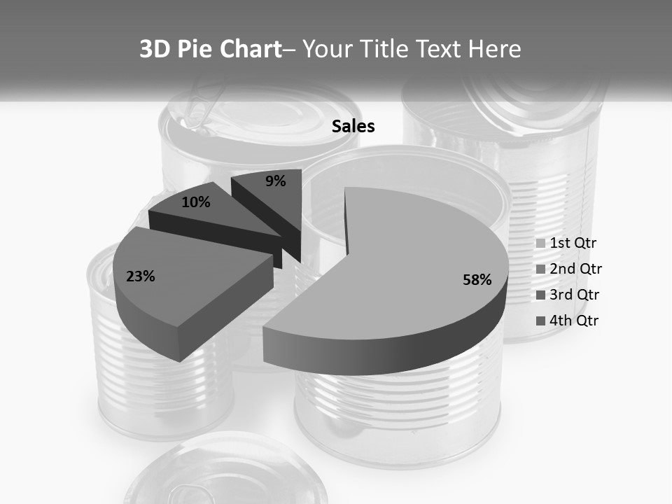 A Group Of Tin Cans On A White Background PowerPoint Template