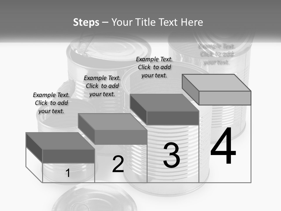 A Group Of Tin Cans On A White Background PowerPoint Template