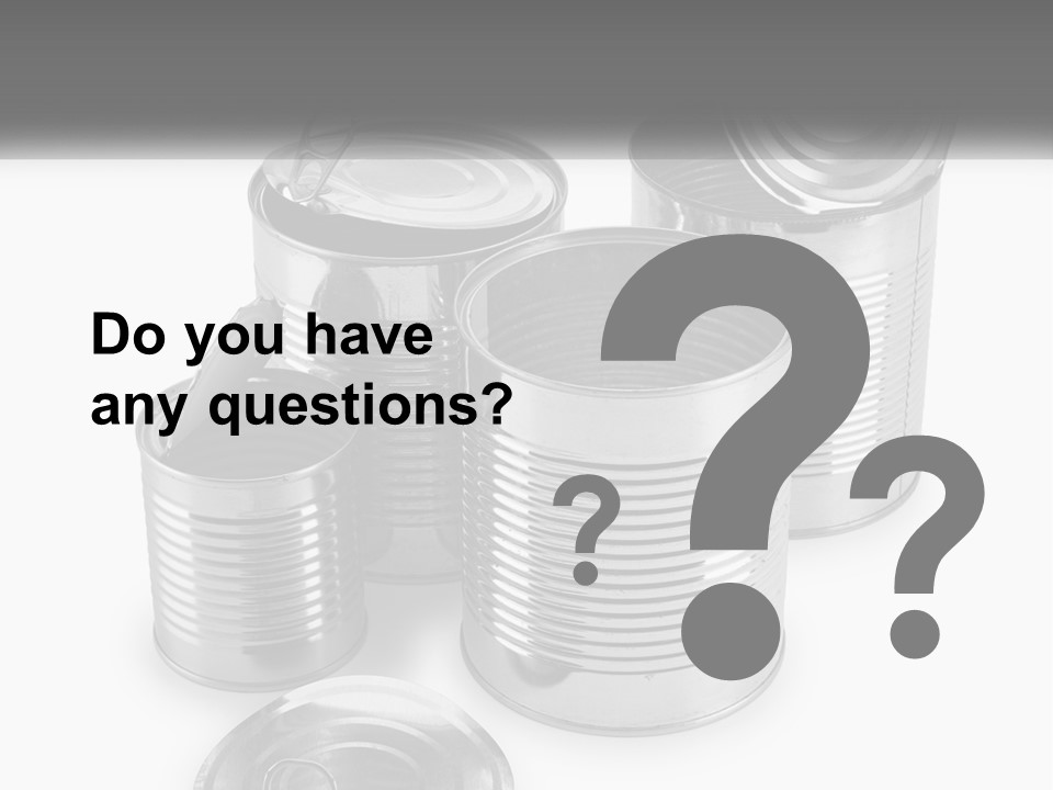 A Group Of Tin Cans On A White Background PowerPoint Template