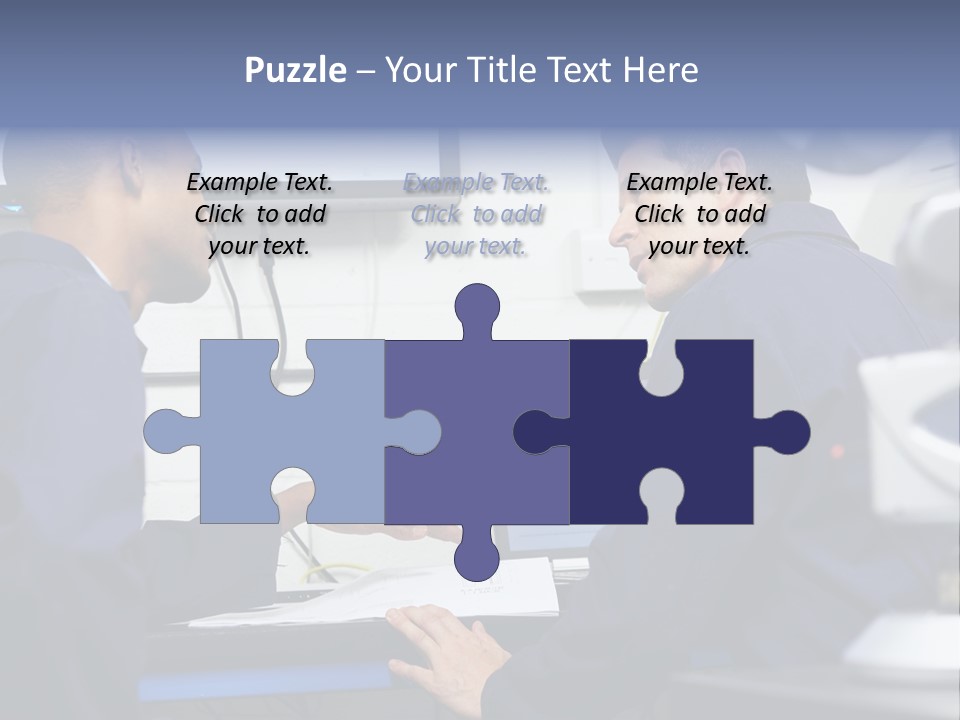 A Couple Of Men Sitting In Front Of A Laptop Computer PowerPoint Template