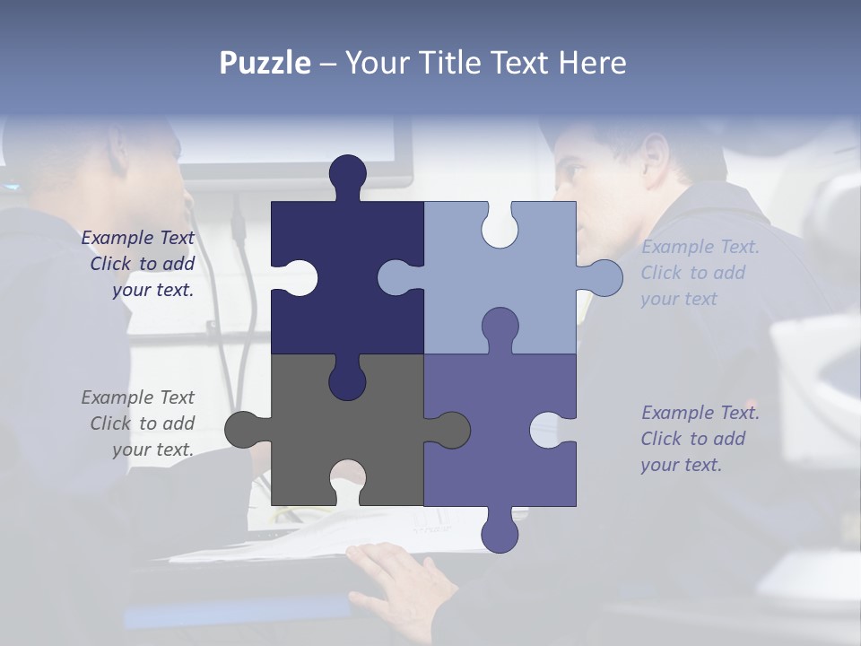 A Couple Of Men Sitting In Front Of A Laptop Computer PowerPoint Template