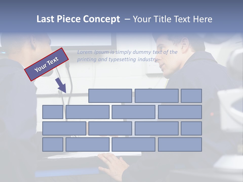 A Couple Of Men Sitting In Front Of A Laptop Computer PowerPoint Template