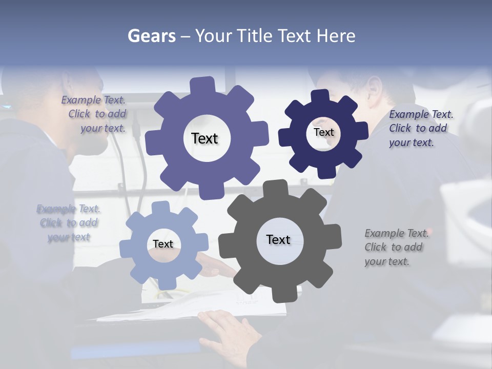 A Couple Of Men Sitting In Front Of A Laptop Computer PowerPoint Template