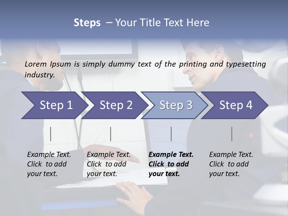 A Couple Of Men Sitting In Front Of A Laptop Computer PowerPoint Template