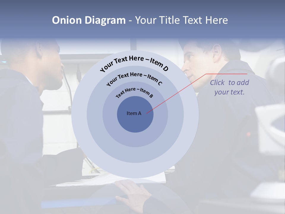 A Couple Of Men Sitting In Front Of A Laptop Computer PowerPoint Template
