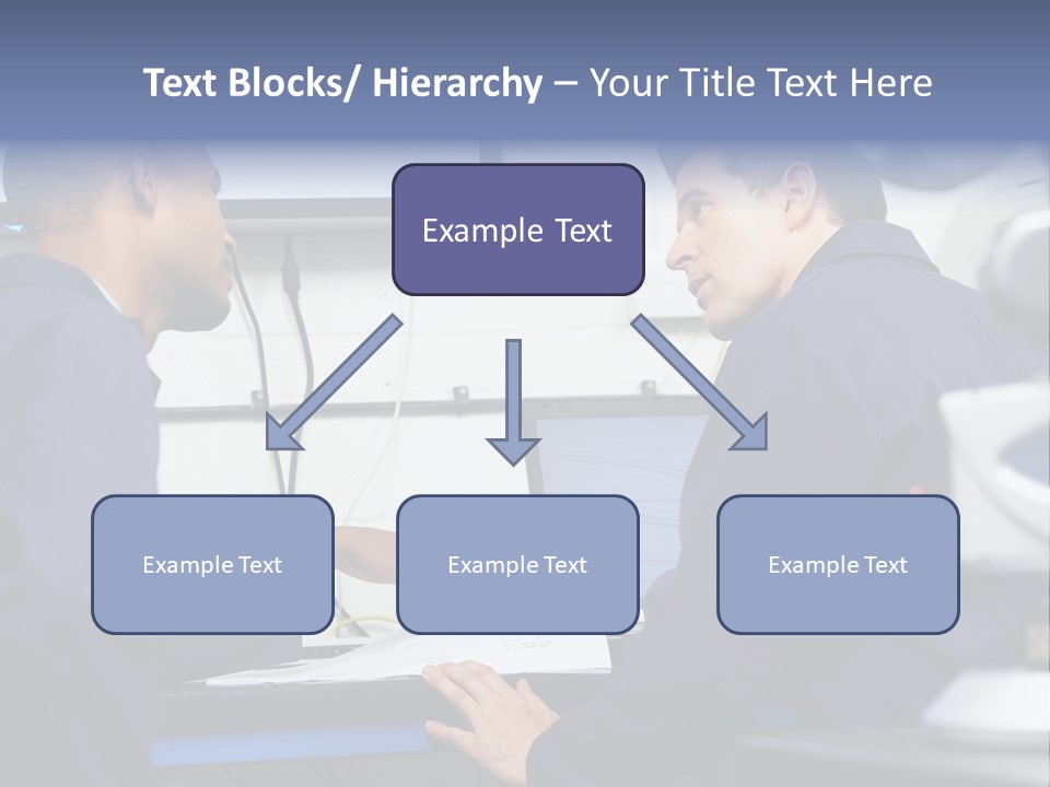 A Couple Of Men Sitting In Front Of A Laptop Computer PowerPoint Template