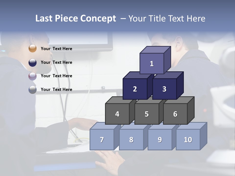 A Couple Of Men Sitting In Front Of A Laptop Computer PowerPoint Template