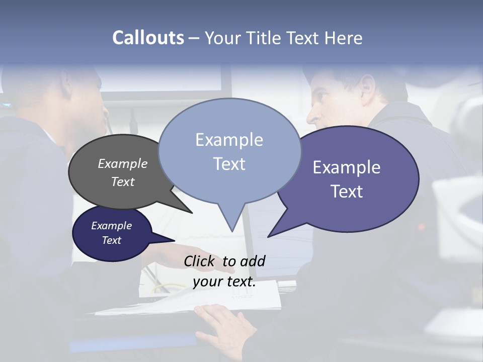 A Couple Of Men Sitting In Front Of A Laptop Computer PowerPoint Template