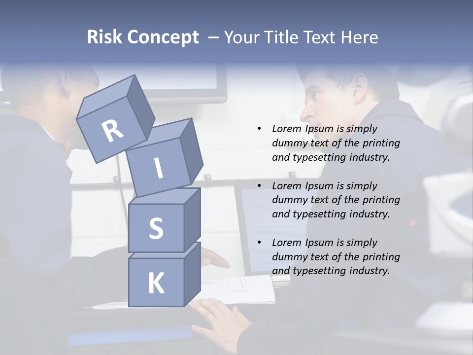 A Couple Of Men Sitting In Front Of A Laptop Computer PowerPoint Template