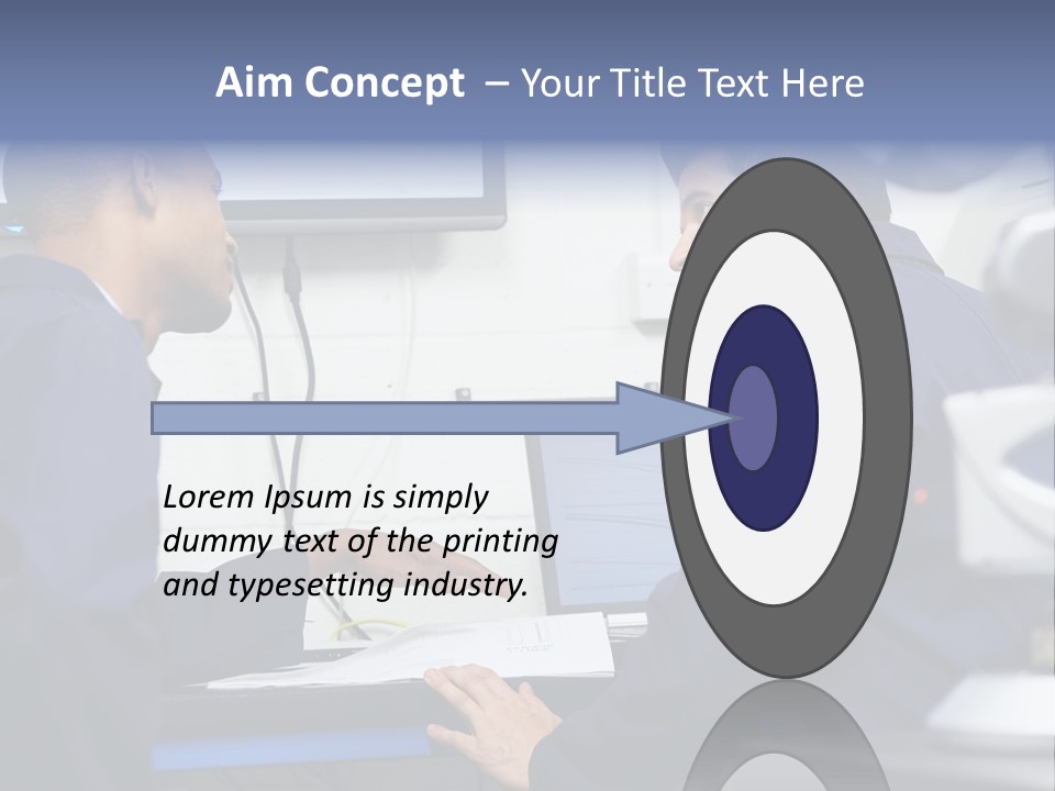 A Couple Of Men Sitting In Front Of A Laptop Computer PowerPoint Template