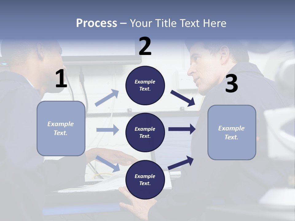 A Couple Of Men Sitting In Front Of A Laptop Computer PowerPoint Template