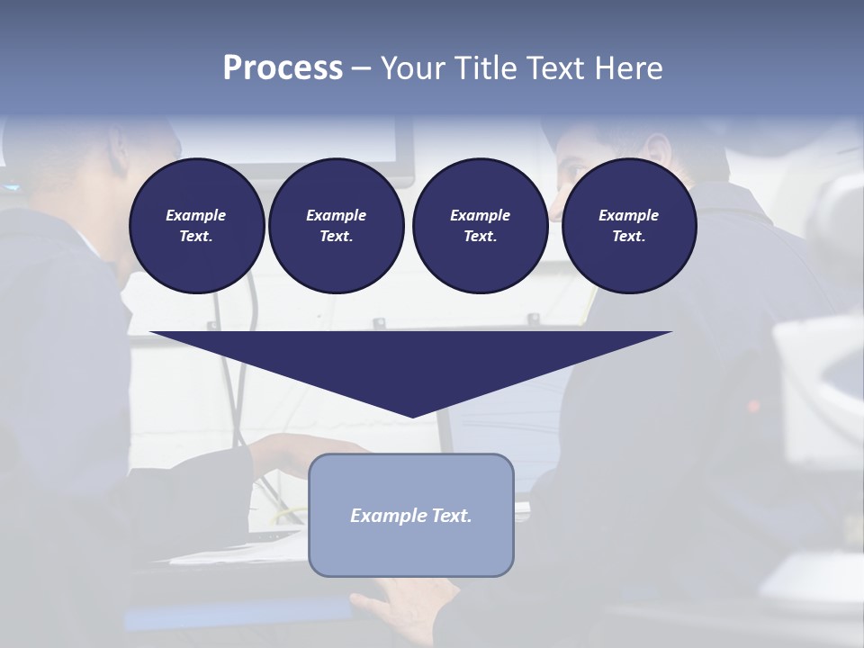A Couple Of Men Sitting In Front Of A Laptop Computer PowerPoint Template