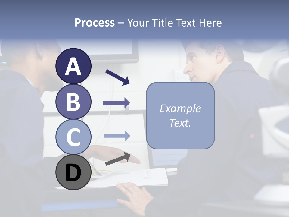 A Couple Of Men Sitting In Front Of A Laptop Computer PowerPoint Template