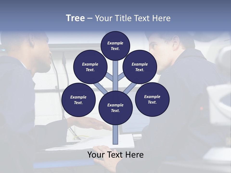 A Couple Of Men Sitting In Front Of A Laptop Computer PowerPoint Template