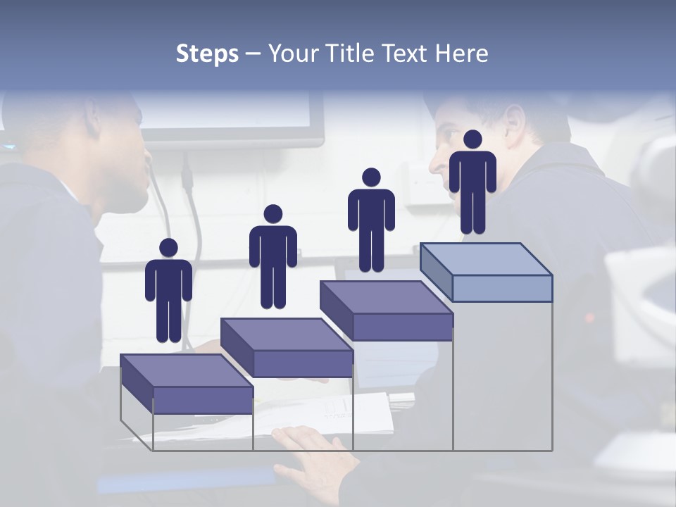 A Couple Of Men Sitting In Front Of A Laptop Computer PowerPoint Template