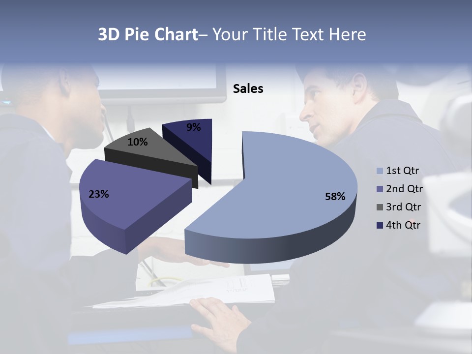 A Couple Of Men Sitting In Front Of A Laptop Computer PowerPoint Template