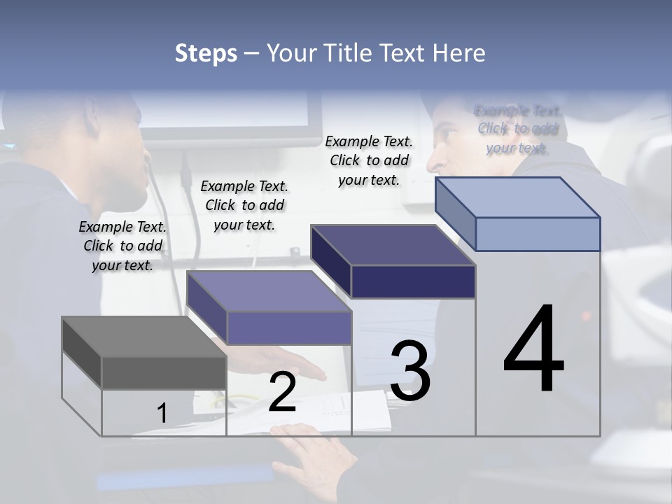 A Couple Of Men Sitting In Front Of A Laptop Computer PowerPoint Template