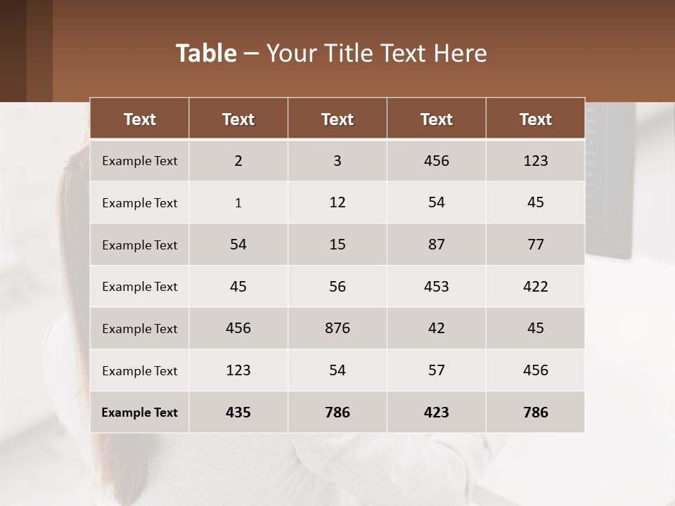 A Woman Sitting At A Desk With A Computer PowerPoint Template
