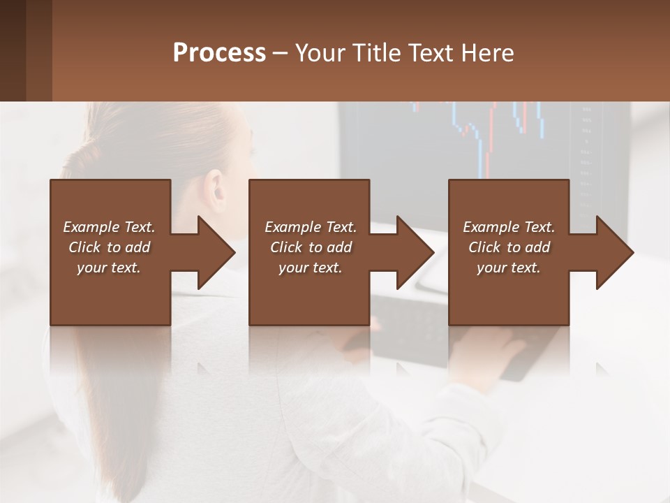 A Woman Sitting At A Desk With A Computer PowerPoint Template