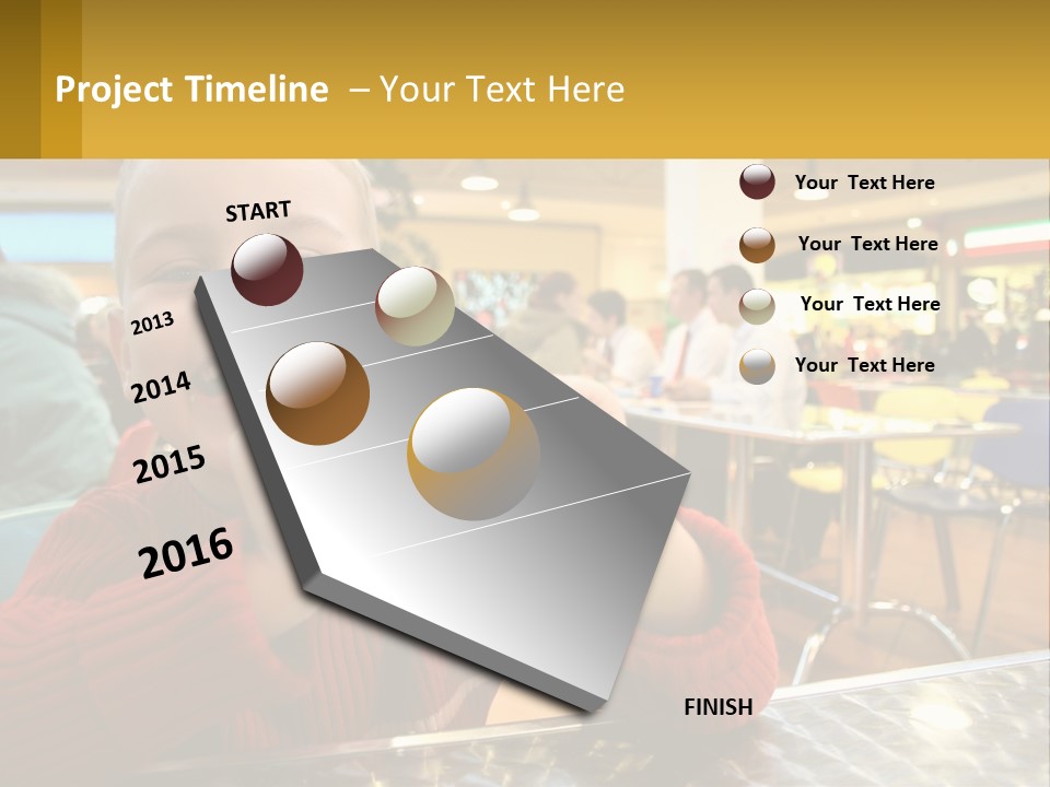 A Young Boy Eating A Sandwich In A Restaurant PowerPoint Template