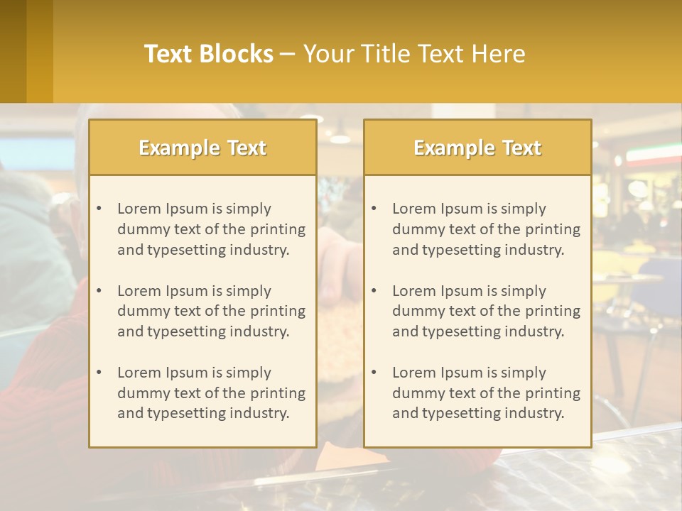 A Young Boy Eating A Sandwich In A Restaurant PowerPoint Template