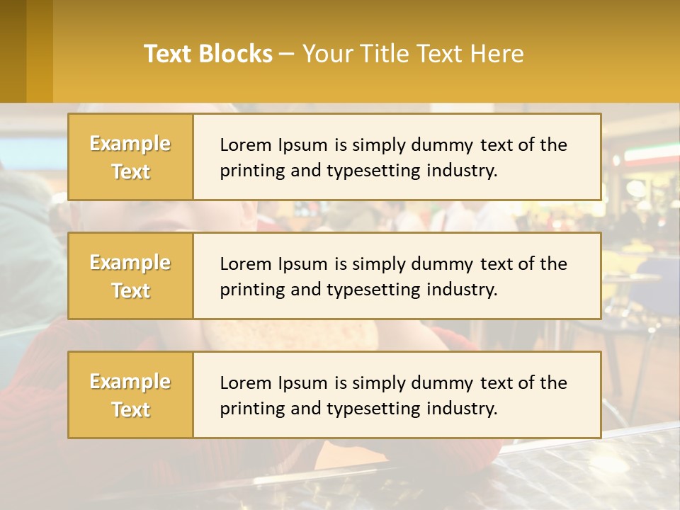 A Young Boy Eating A Sandwich In A Restaurant PowerPoint Template