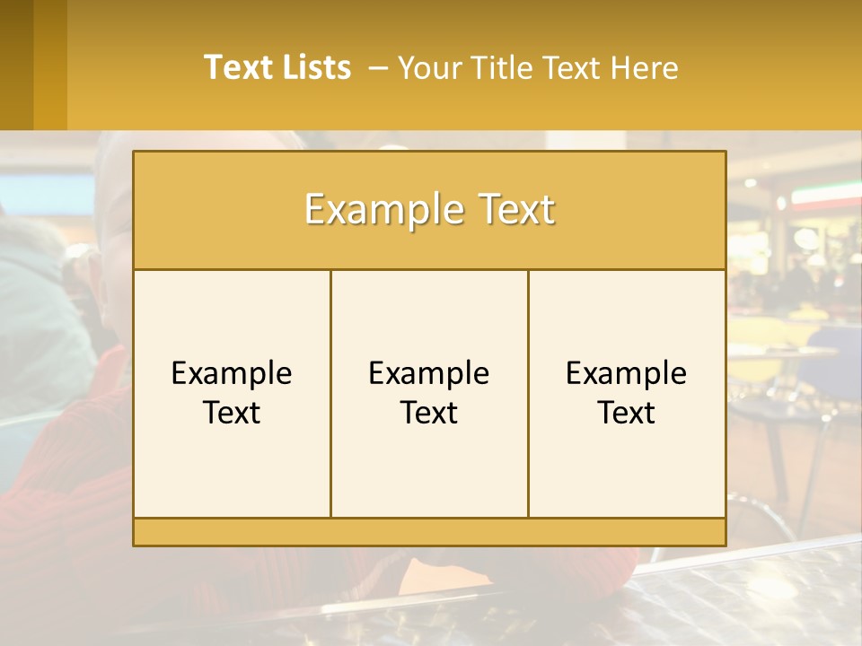 A Young Boy Eating A Sandwich In A Restaurant PowerPoint Template