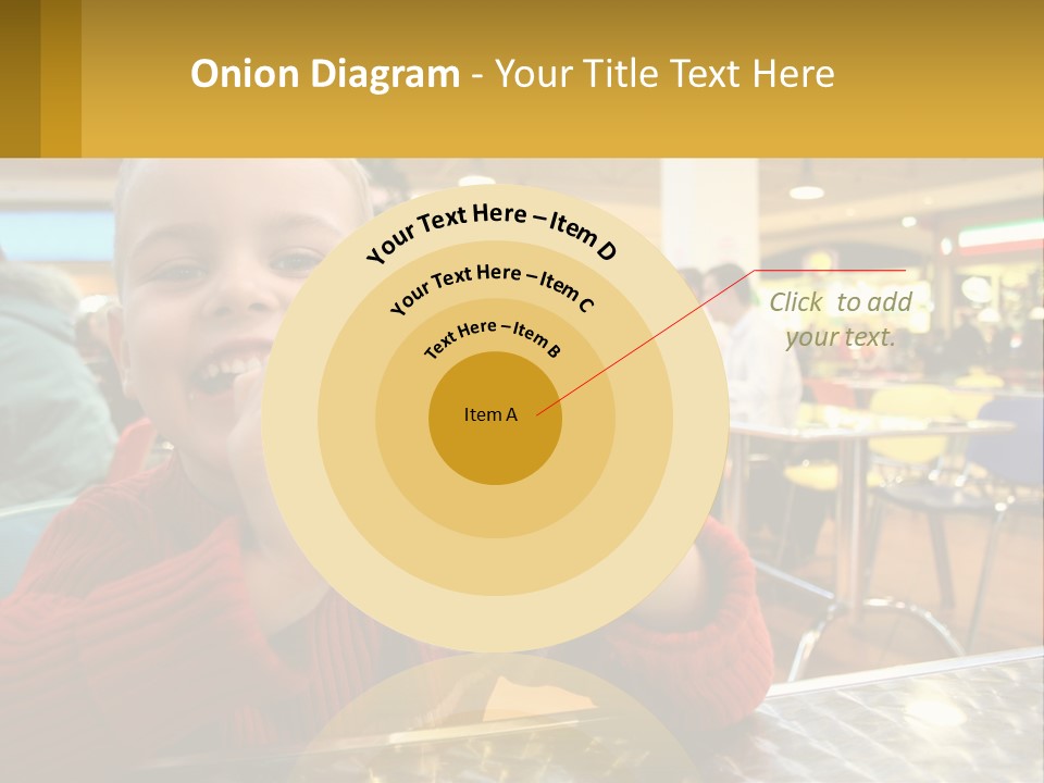 A Young Boy Eating A Sandwich In A Restaurant PowerPoint Template