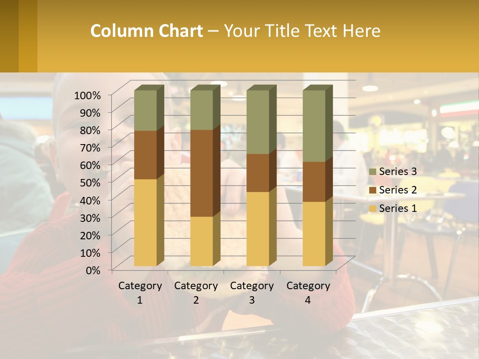 A Young Boy Eating A Sandwich In A Restaurant PowerPoint Template
