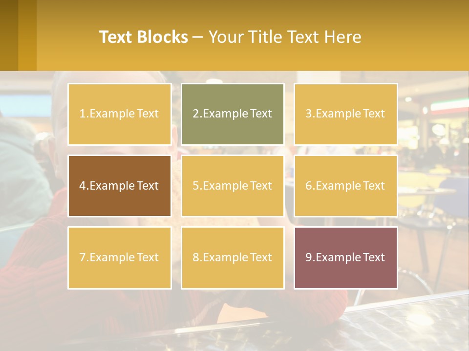 A Young Boy Eating A Sandwich In A Restaurant PowerPoint Template