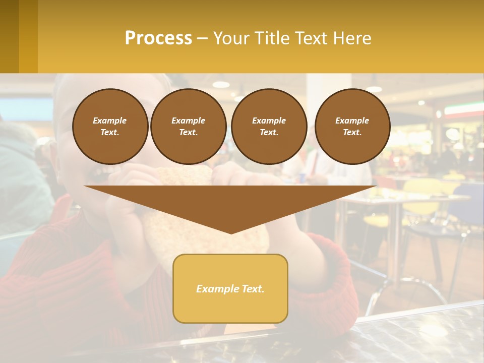 A Young Boy Eating A Sandwich In A Restaurant PowerPoint Template