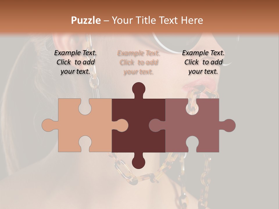 A Woman Wearing Sunglasses With A Chain Around Her Neck PowerPoint Template