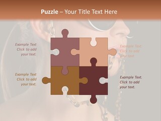 A Woman Wearing Sunglasses With A Chain Around Her Neck PowerPoint Template