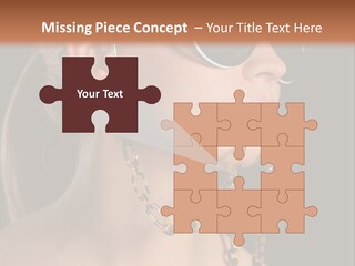 A Woman Wearing Sunglasses With A Chain Around Her Neck PowerPoint Template