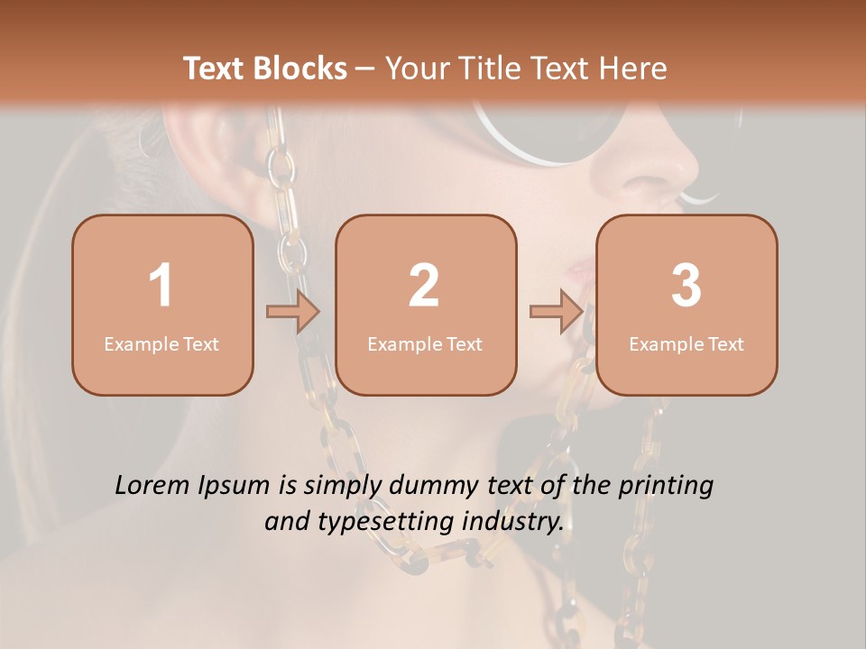 A Woman Wearing Sunglasses With A Chain Around Her Neck PowerPoint Template
