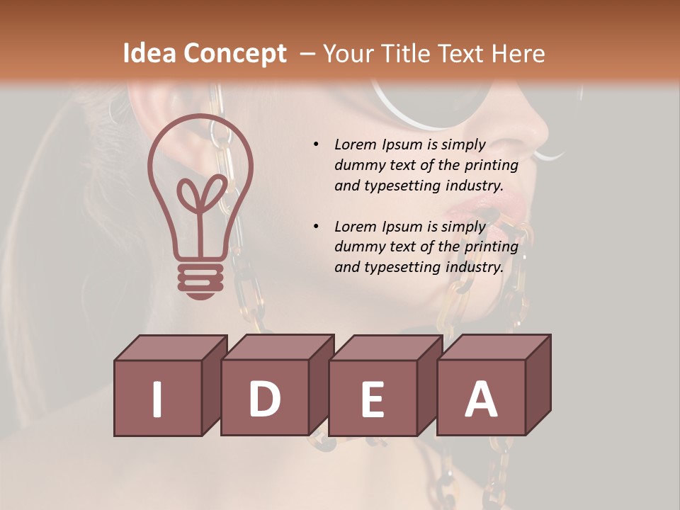 A Woman Wearing Sunglasses With A Chain Around Her Neck PowerPoint Template