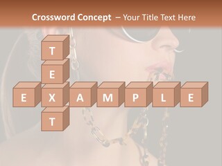 A Woman Wearing Sunglasses With A Chain Around Her Neck PowerPoint Template