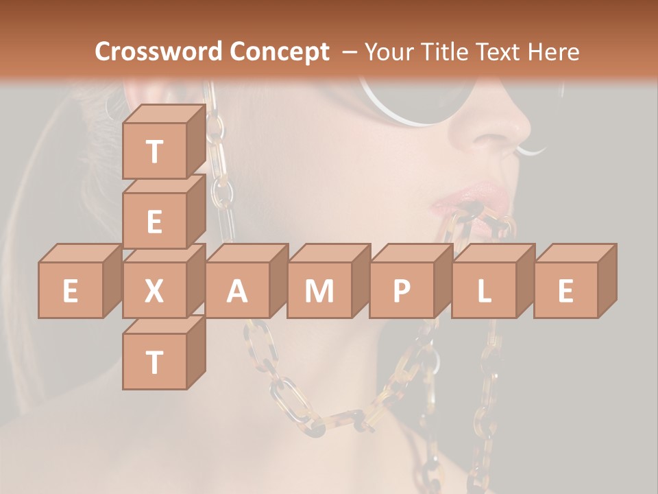 A Woman Wearing Sunglasses With A Chain Around Her Neck PowerPoint Template