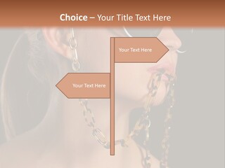 A Woman Wearing Sunglasses With A Chain Around Her Neck PowerPoint Template