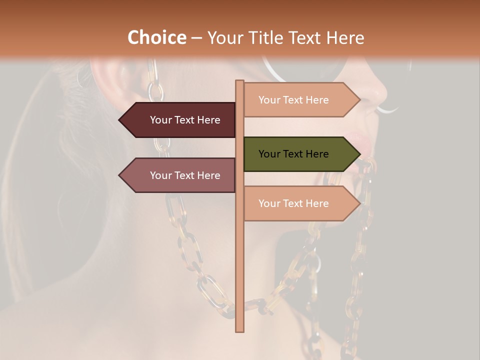 A Woman Wearing Sunglasses With A Chain Around Her Neck PowerPoint Template