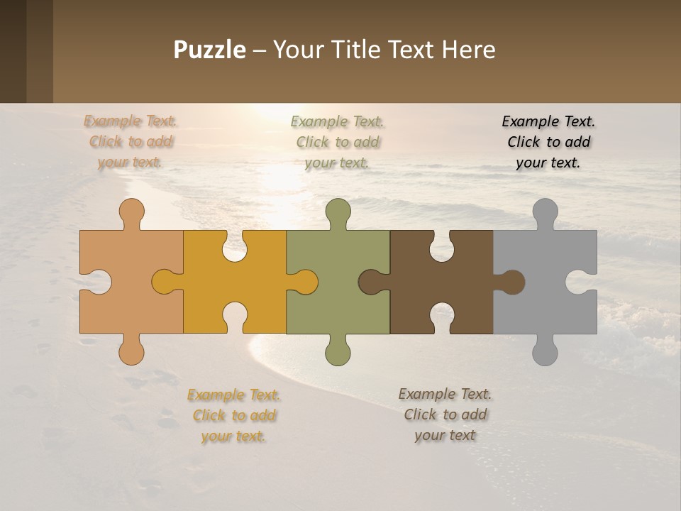 A Sandy Beach With Footprints In The Sand PowerPoint Template