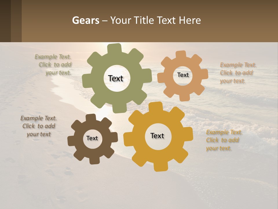 A Sandy Beach With Footprints In The Sand PowerPoint Template