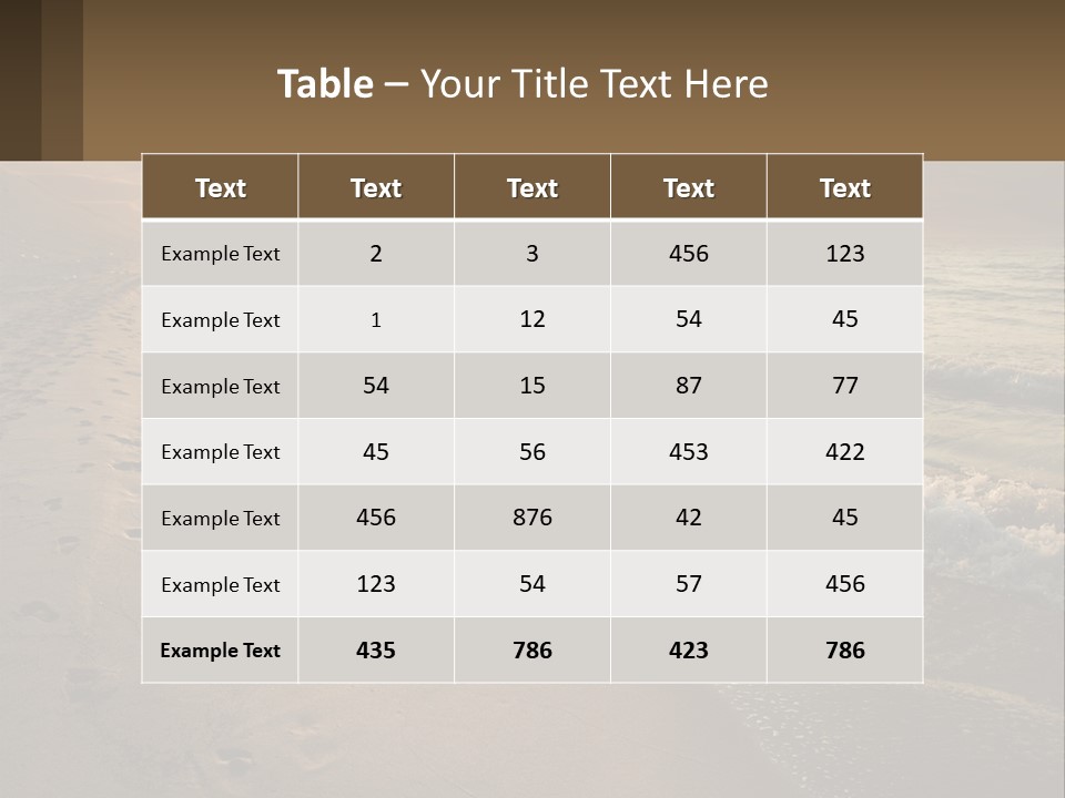 A Sandy Beach With Footprints In The Sand PowerPoint Template