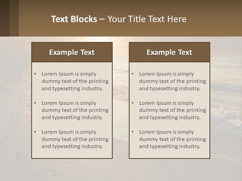 A Sandy Beach With Footprints In The Sand PowerPoint Template
