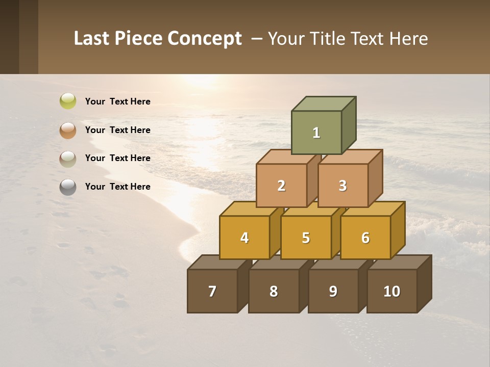 A Sandy Beach With Footprints In The Sand PowerPoint Template