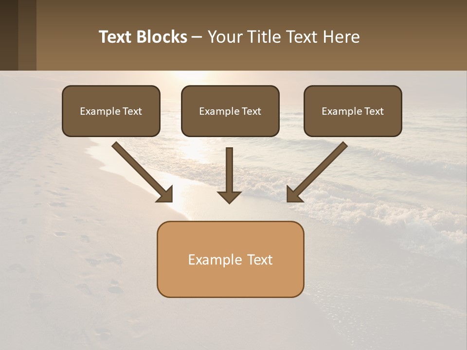 A Sandy Beach With Footprints In The Sand PowerPoint Template
